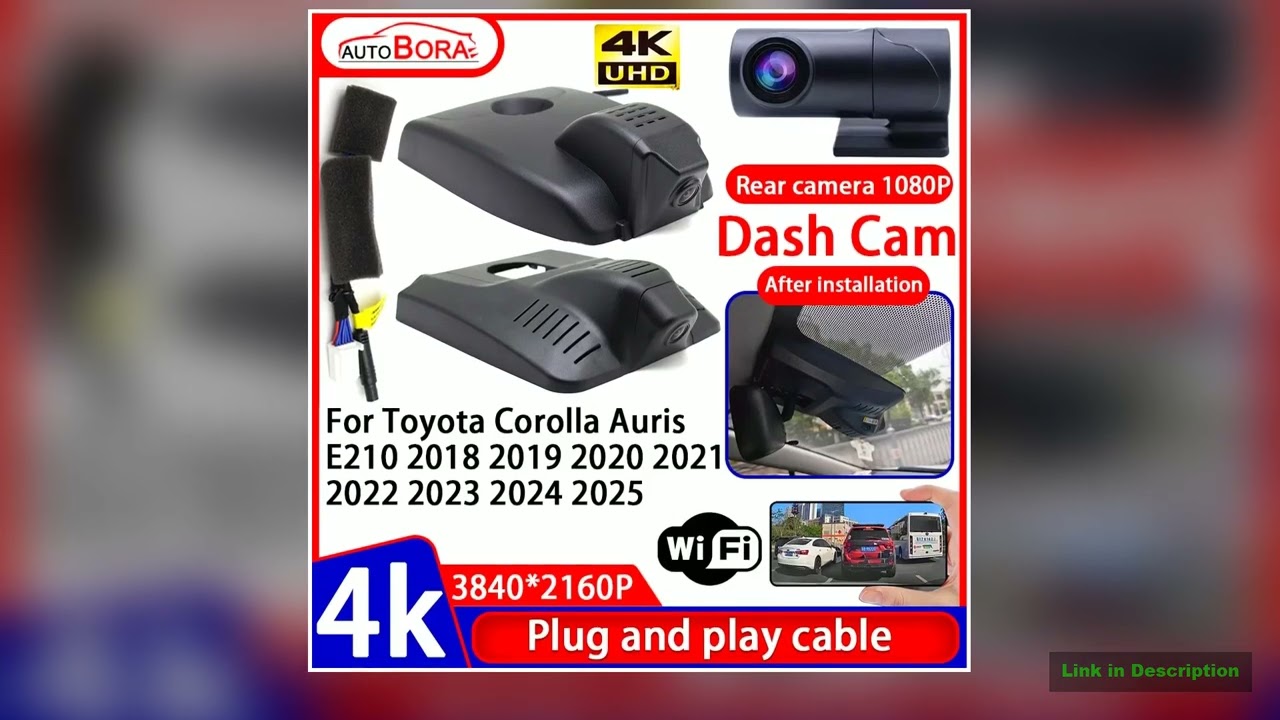 Video Recorder 4K UHD Plug and Play Car DVR Dash Cam for Toyota Corolla Auris E210 2018 2019 2020