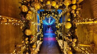 4K?? Discover CANADA - Christmas at the Castle Secret Santa Claus Tunnel Walk Casa Loma Toronto