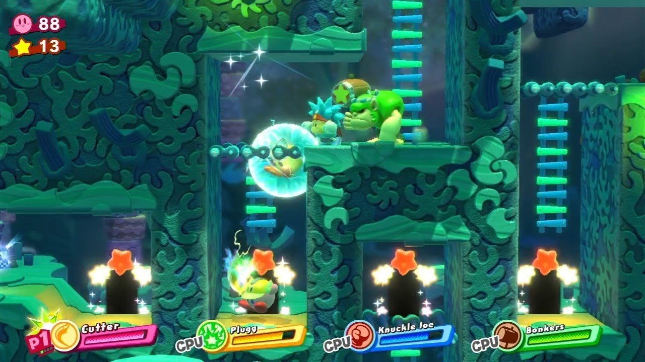 Kirby Star Allies 100% Walkthrough Part 28: Planet Caverna