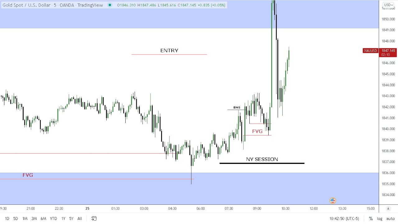 GOLD FVG/INSTITUTIONAL ORDER FLOW ENTRY DRILL(25.01.2022) - YouTube