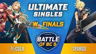 あcola (Pyra/Mythra) vs Sparg0 (Cloud) - Ultimate Singles Winners Final - Battle of BC 5