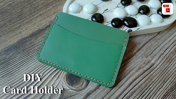 DIY Leather Card Holder. Simple handmade leather card holder. Free pattern pdf. Making cardholder