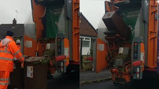 Dennis Elite 6 Bin lorry, Terberg OmniDeka lift on Garden waste