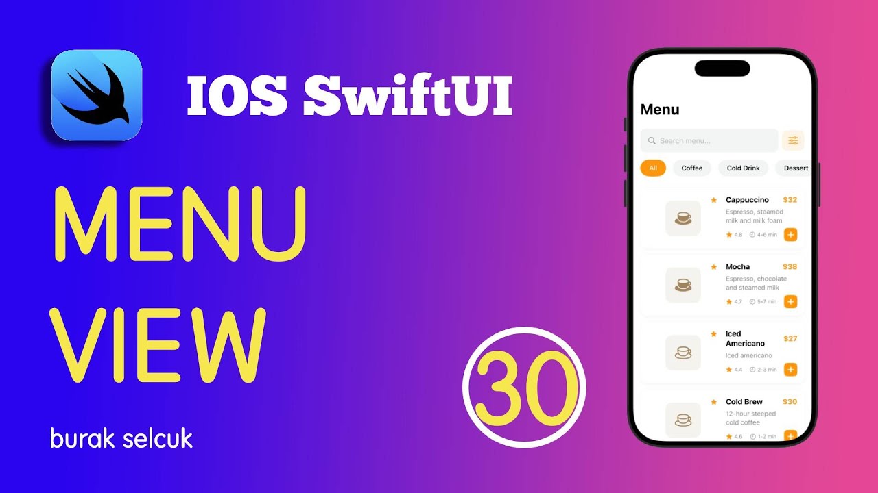 SWIFTUI - 30 MENU SCREEN WITH SWIFT UI - YouTube