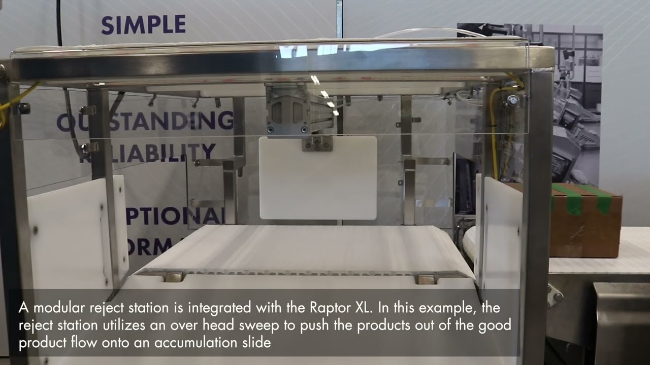 Raptor Caseweigher with Heavy Duty Overhead Sweep Reject Device