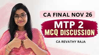 CA FINAL AUDIT | MOCK TEST PAPER 2 (MTP ) NOV 26| MCQ DISCUSSION | CA REVATHY RAJA