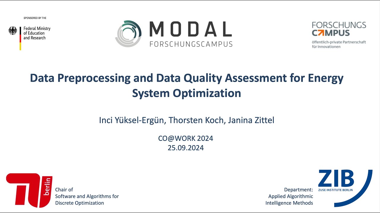 Data Preprocessing and Data Quality Assessment for Energy System Optimization