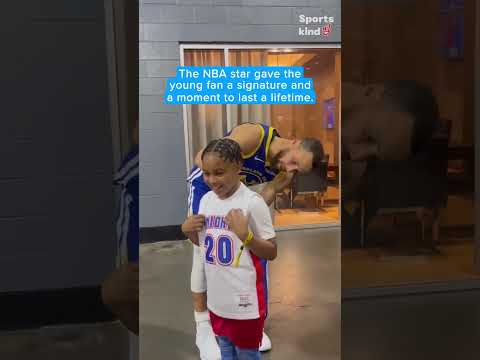 Watch Steph Curry make young fan's day by signing his jersey | Sportskind #shorts