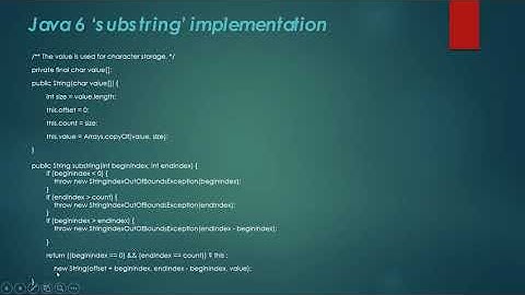 Java String substring memory leak.