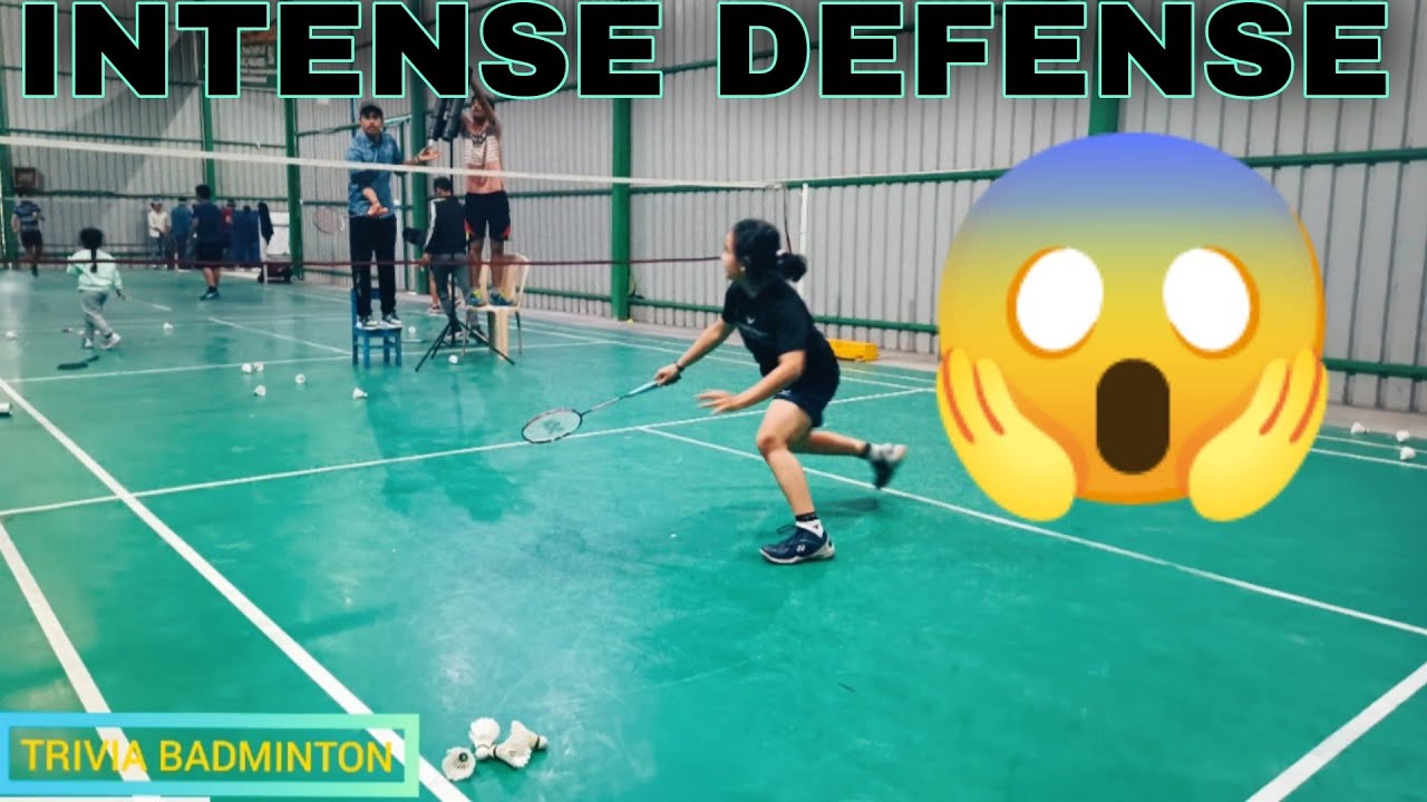 Intense defense practice 🥵 Trivia badminton academy YouTube