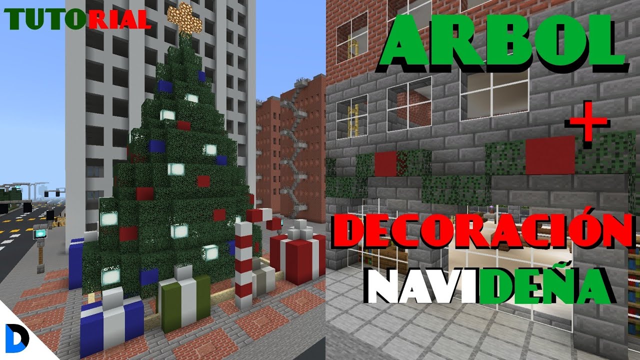 COMO HACER UN ARBOL DE NAVIDAD EN MINECRAFT + DECORACIONES NAVIDEÑAS