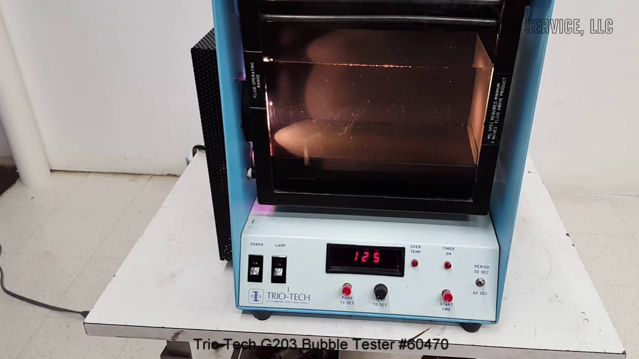 Trio Tech G203 Bubble Tester with Added Footage #60470 - YouTube