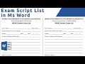 How to create Memo Answer Script List for Exam in word | How to Create the Perfect Memo Script List!