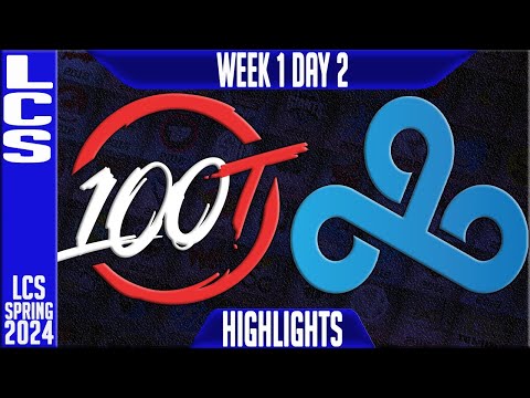 100 vs C9 Highlights | LCS Spring 2024 Week 1 Day 2 | 100 Thieves vs Cloud9