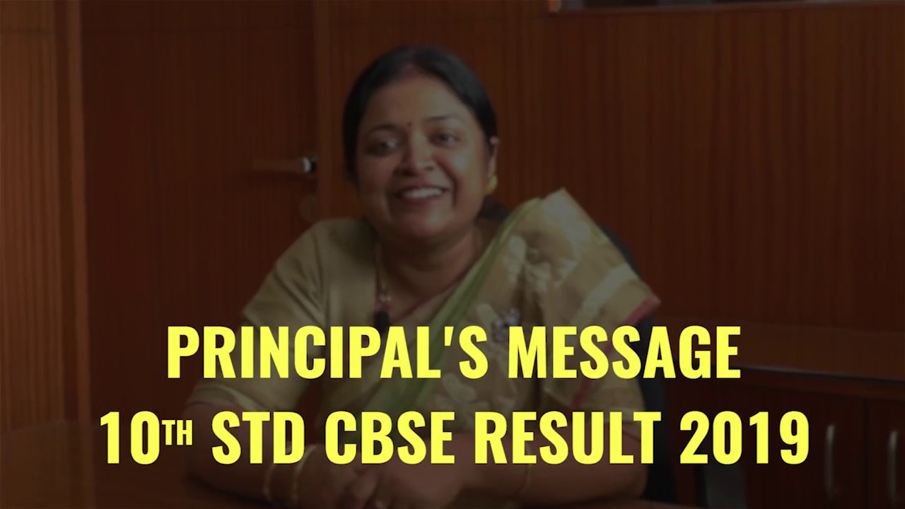 10th Result 2019 CBSE - Principal's Message