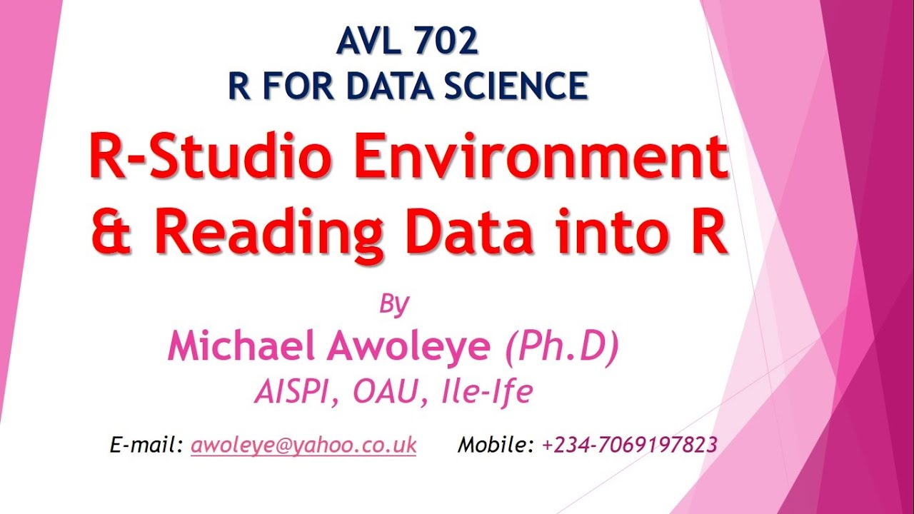 Setting up Work environment in R-Studio and Reading Data into R programming