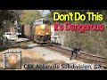 [8c][4k] Don't Do This! It's Dangerous. Trains on the CSX Abbeville Subdivision, GA 10/30/2024 thumbnail