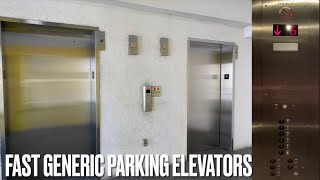 Fast Generic ADAMS Modded Traction elevators @ Phillips Point Garage - West Palm Beach, FL
