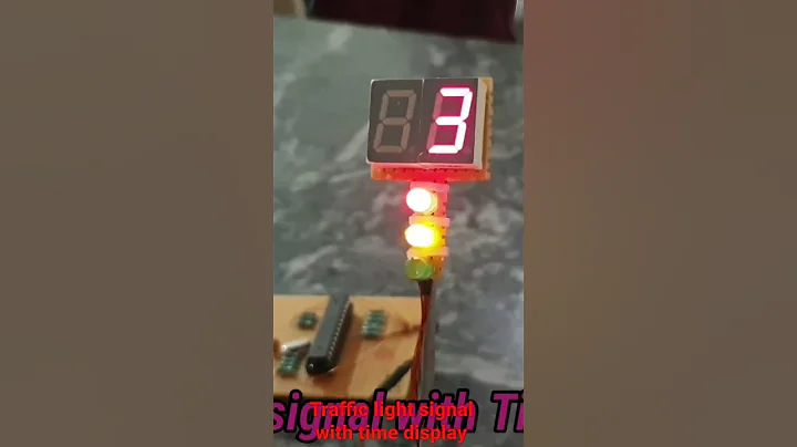 traffic light signal with time display