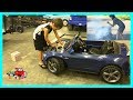 Powered Ride On Mustang On Fire Kruz To The Rescue Towing/Replacing The Battery on KV Show