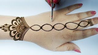 आसान गोल टिक्की मेहँदी डिज़ाइन लगाना सीखे - Easy Arabic Mehndi Design for Hands,Stylish Mehndi Design