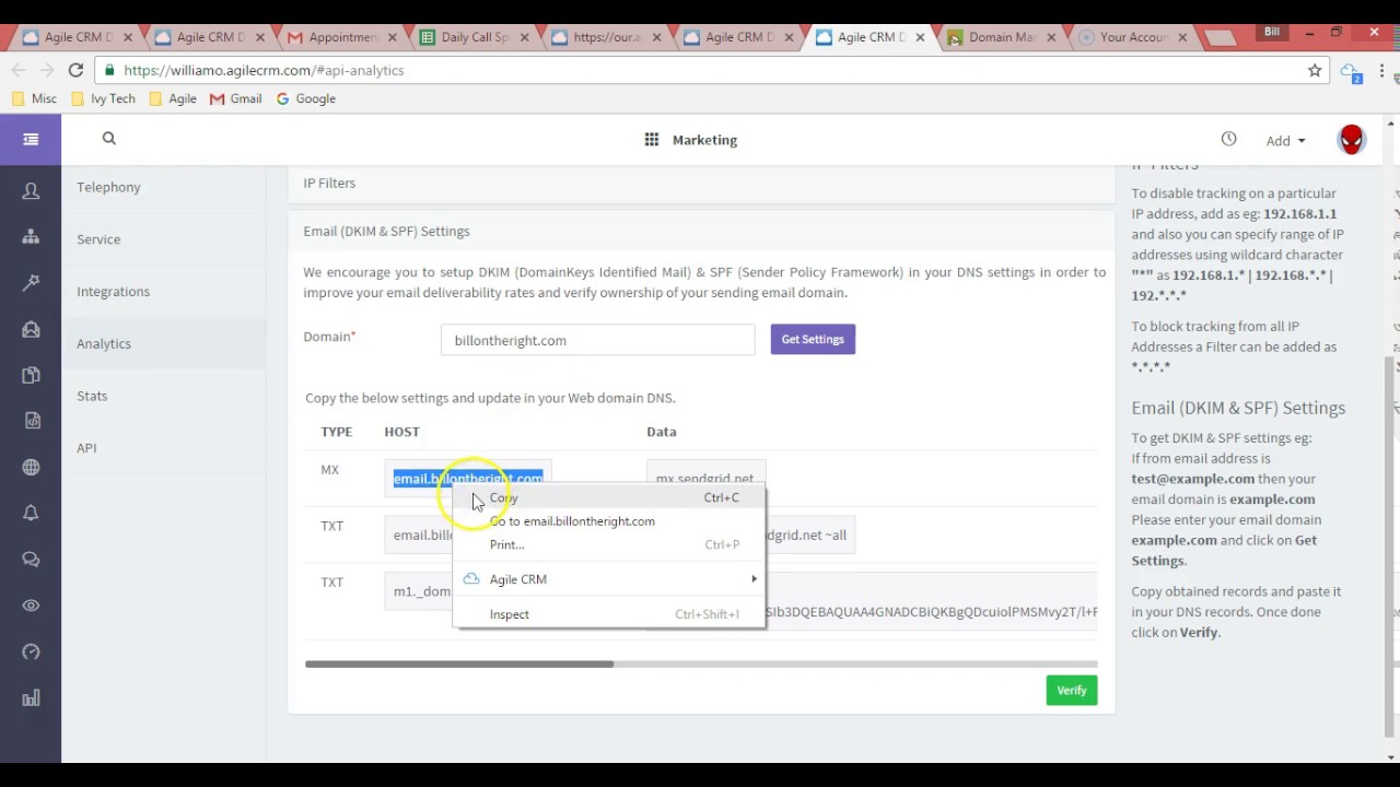 How To Set Up Godaddy DKIM SPF Settings In Agile CRM YouTube