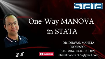 44. One Way MANOVA in STATA || Dr. Dhaval Maheta