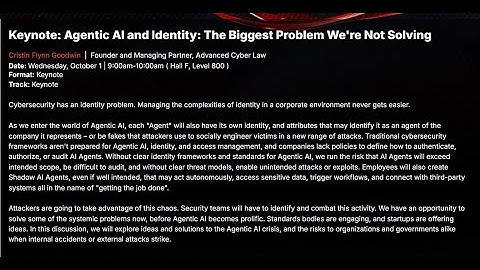 Keynote: Agentic AI and Identity: The Biggest Problem We