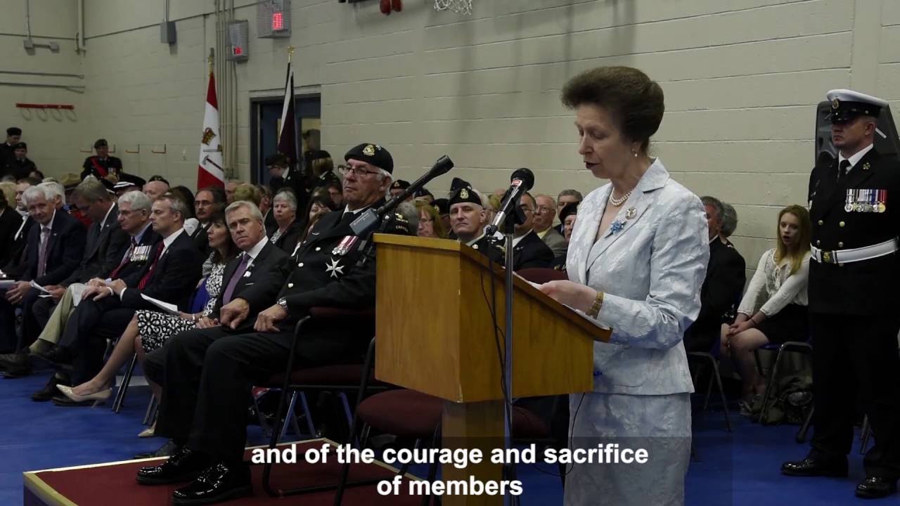 Princess Anne presents N.L. regiment with new colours