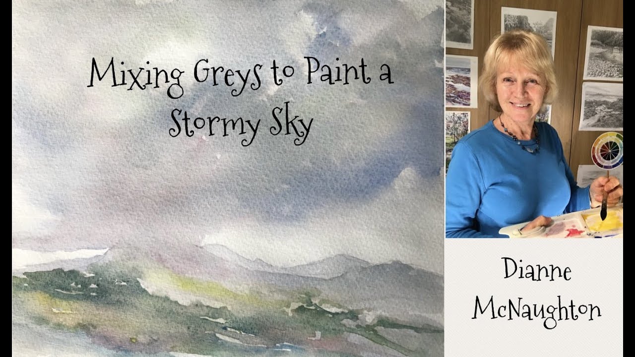 Mixing Greys to Paint a Stormy Sky