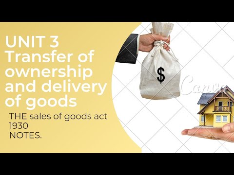 UNIT:3|TRANSFER OF OWNERSHIP AND DELIVERY OF GOODS|THE SALES OF GOODS ...