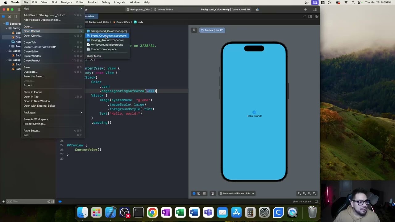 How to change the background color on an iOS Application using Swift
