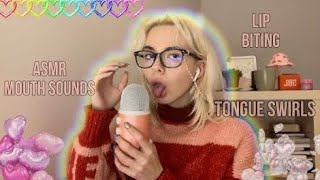ASMR WET MOUTH SOUNDS ( lip biting, tongue swirling etc )