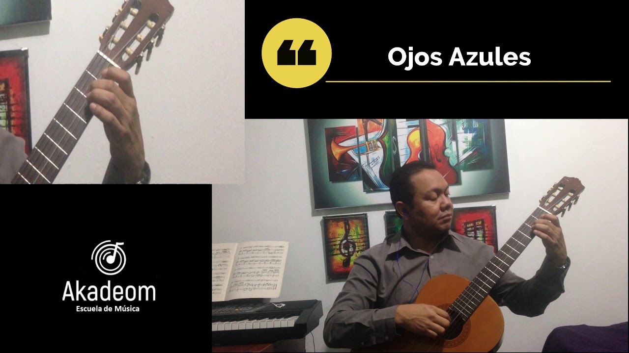 Como Tocar Ojos Azules Punteado en Guitarra Tutorial de Guitarra OJOS