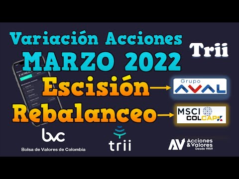 TRII | Marzo 2022 - Escisión grupo Aval | Rebalanceo índice Colcap  ????