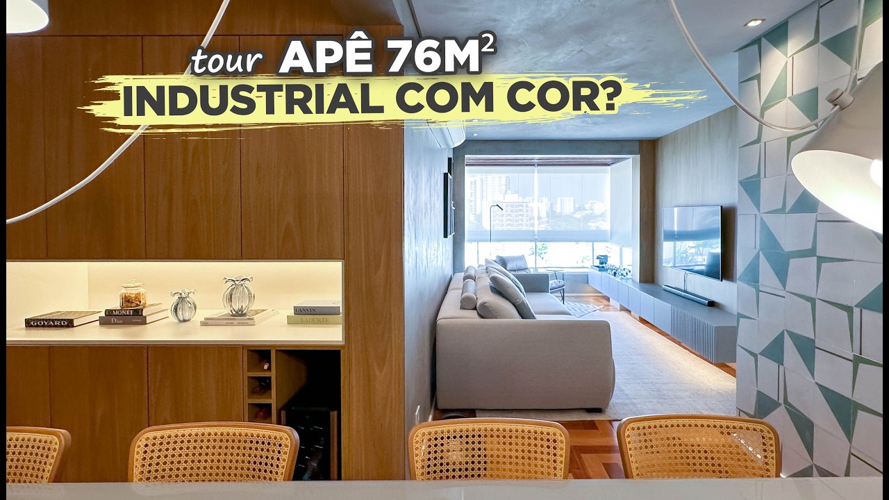 TOUR pelo APÊ com LADRILHO HIDRÁULICO na SALA super ACONCHEGANTE de 76m² | Gaby Garciia