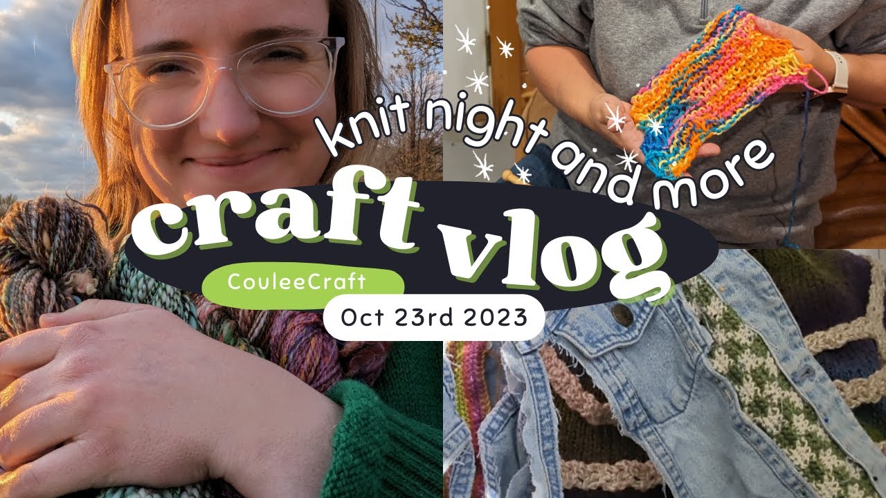 Knit Night, Handspinning Yarn, lining the Ramen Bowl Crochet Purse, and sewing crochet jacket pieces