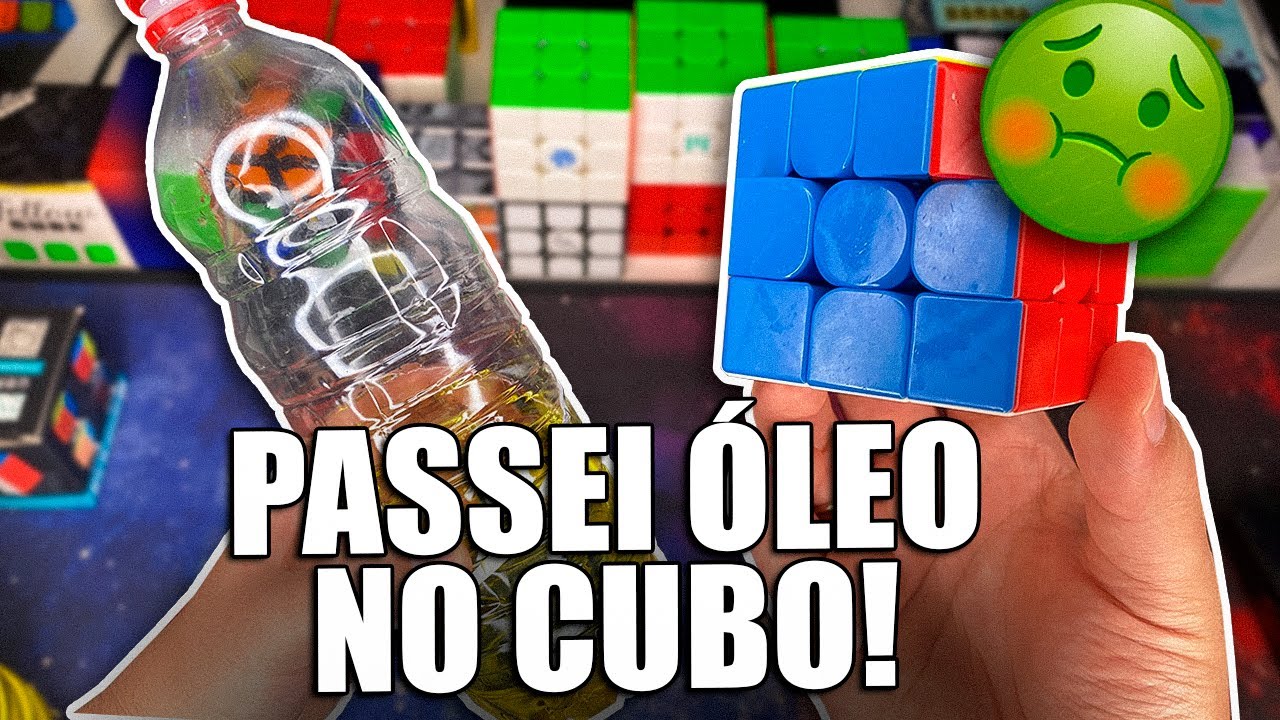 LUBRIFIQUEI O CUBO MÁGICO COM ÓLEO DE COZINHA E OLHA NO QUE DEU 😱🤢