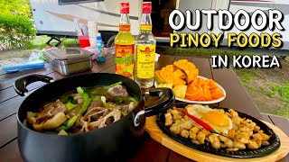 Outdoor Filipino Foods Cooking in Korea (Bulalo, Sisig, El Homebre, Mixilog)
