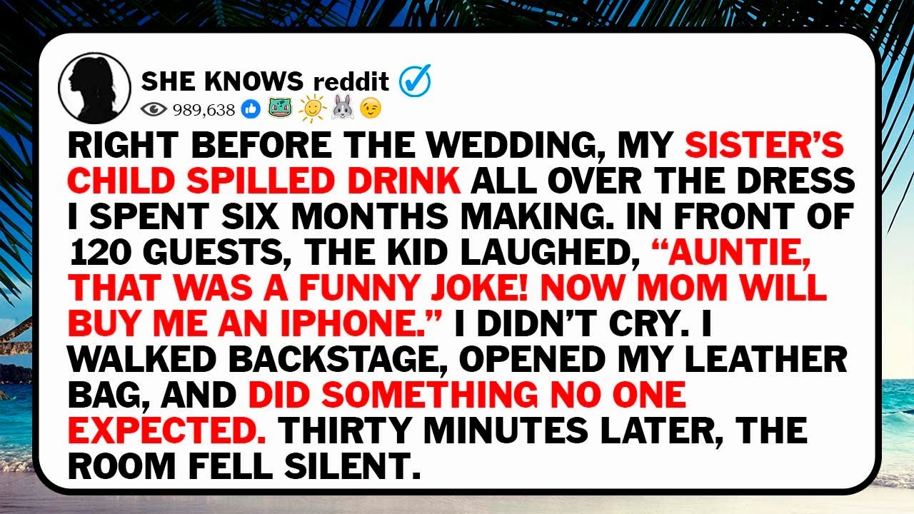 Right before the wedding, my sister’s child spilled drink all over the dress i spent six months...