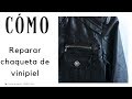 Como arreglar una chaqueta de cuero sintetico  | MUY FÁCIL DIY