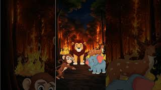 समझदार बंदर ने जंगल बचाया 🔥 | Moral Story Hindi | Shorts #cartoon #moralstories #kidsstories