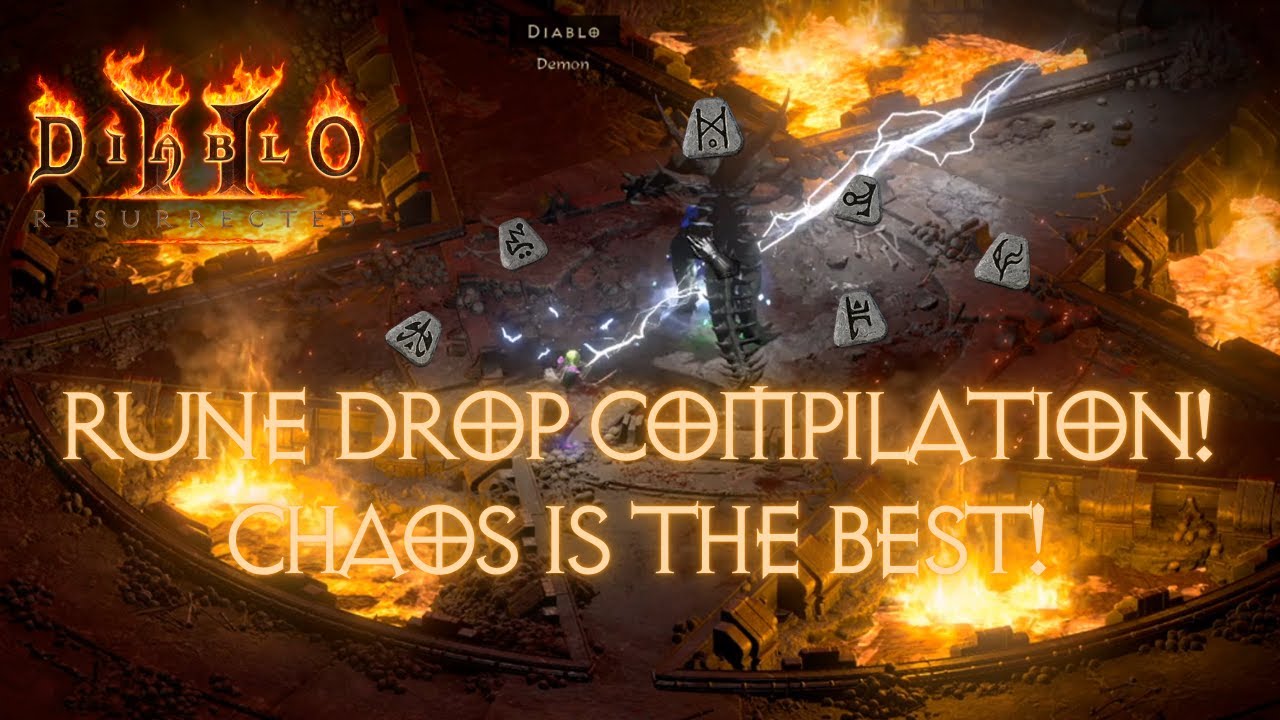 Diablo 2 Resurrected High rune drop compilation! Chaos sanctuary is