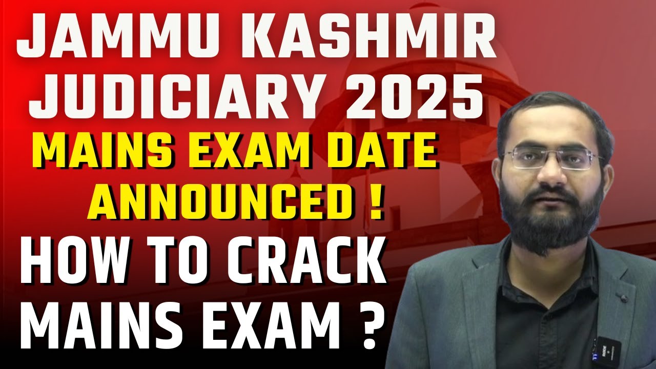 Jammu Kashmir Judiciary 2025 | Mains Exam Date Declared | Mains Exam Plan  By Chandan Sir