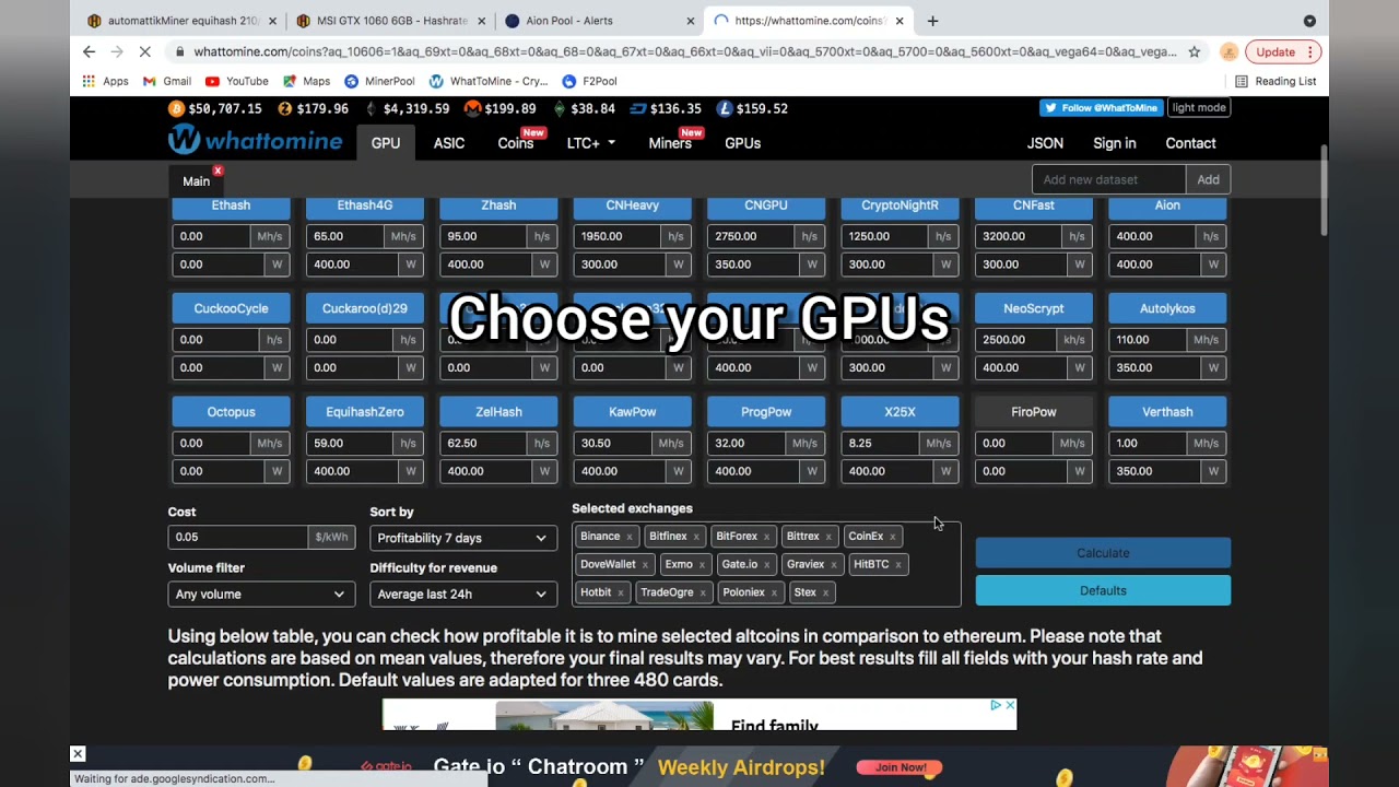 Mining Aion in HiveOS 1050ti and 1060!