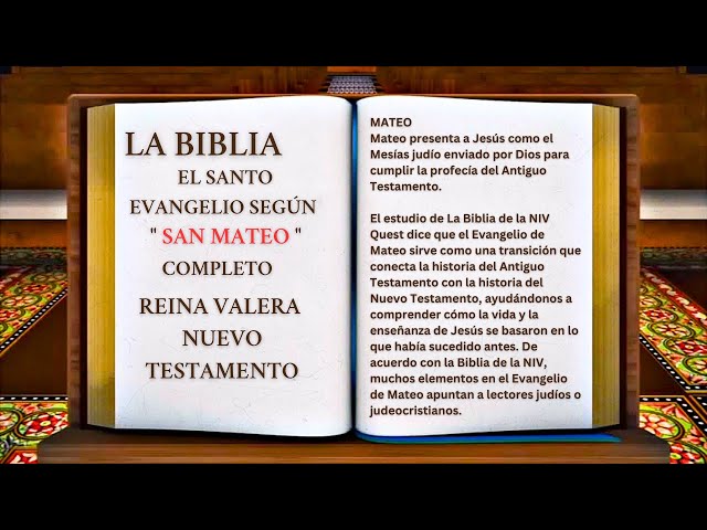 ORIGINAL: LA BIBLIA EL SANTO EVANGELIO SEGÚN  SAN MATEO  COMPLETO REINA VALERA NUEVO TESTAMENTO class=