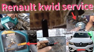 Renault kwid service engine oil oil filter air filter AC filter replace