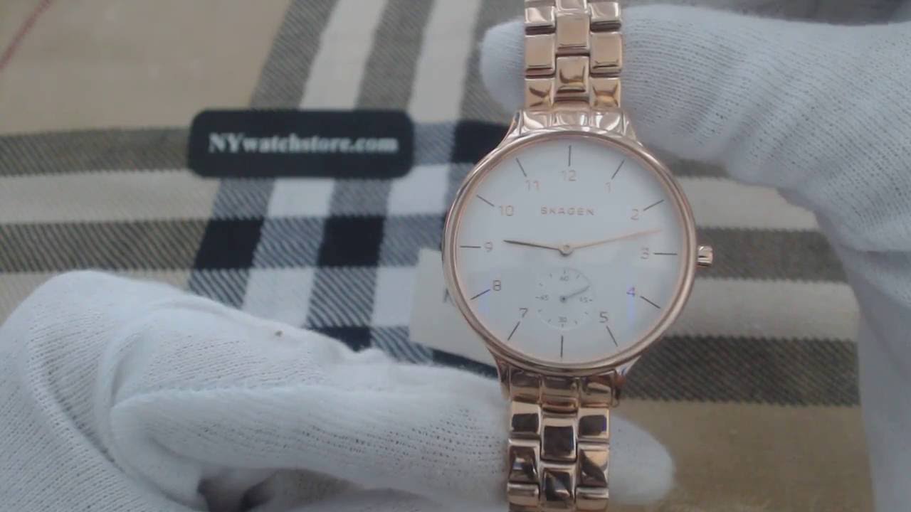 腕時計 SKAGEN SKW2417 Women's Skagen Anita Rose Gold Steel Link Bracelet Watch SKW2417