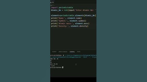 🧪 “This Python Code Finds Any Chemical Element! 😱 | Periodic Table Projec #shorts
