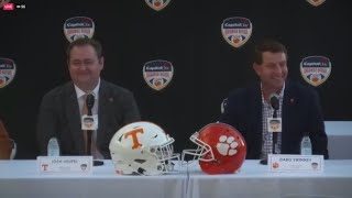 Heupel, Swinney speak in Orange Bowl kickoff press conference